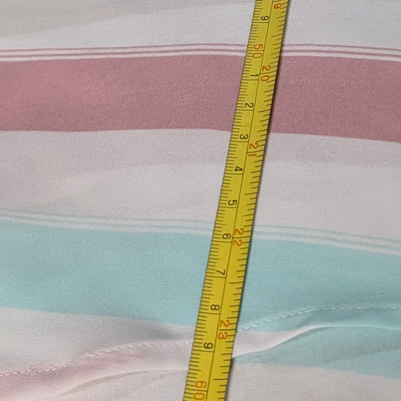 Maurices S silky red/blue/tan/white striped spaghetti strap summer tank - Picture 4 of 6